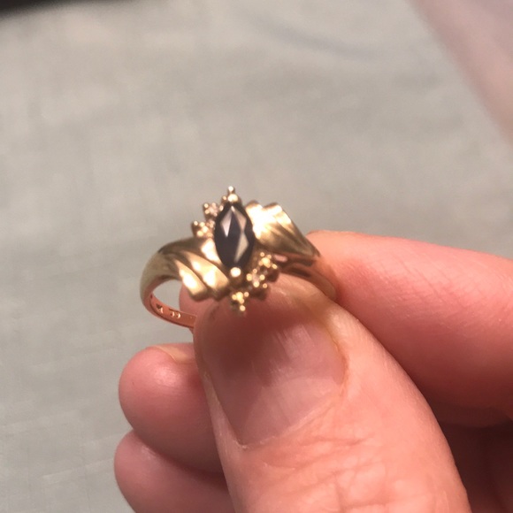 Zales Genuine Sapphire and Diamond Ring 7 - Picture 2 of 3